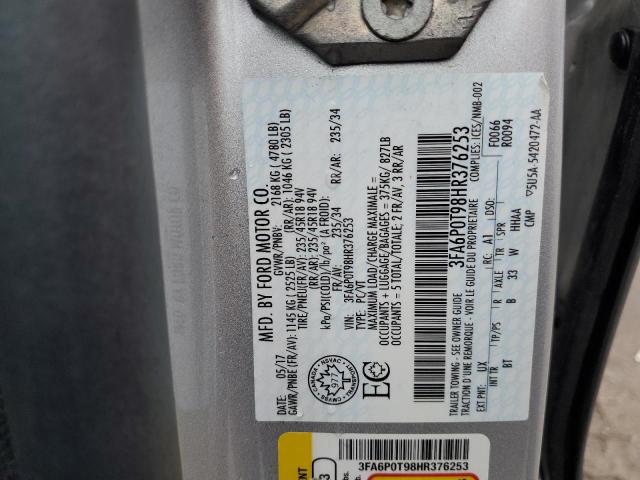 3FA6P0T98HR376253 2017 FORD FUSION, photo no. 12