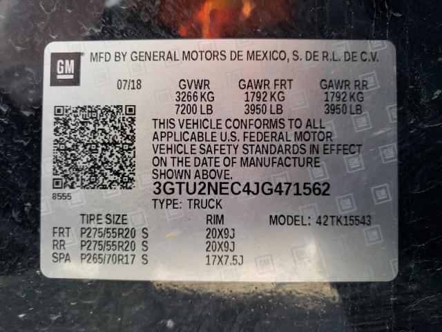 2018 GMC SIERRA K15 - 3GTU2NEC4JG471562