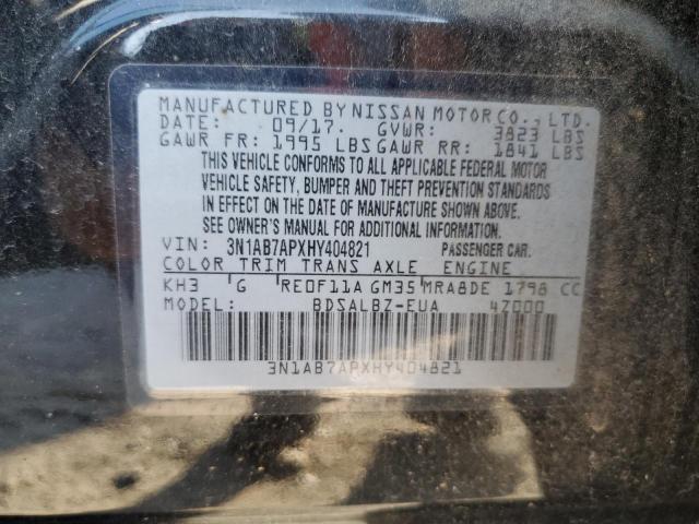 2017 Nissan Sentra S VIN: 3N1AB7APXHY404821 Lot: 61388944