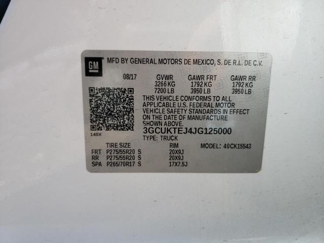 Chevrolet Silverado K1500 High Country 2018 3GCUKTEJ4JG125000 Image 12