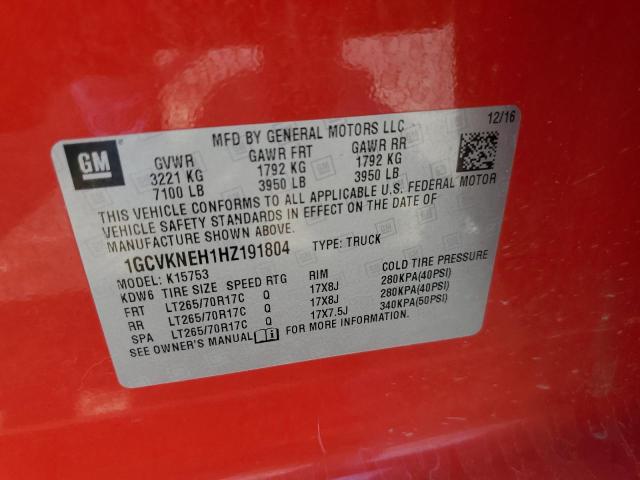 2017 CHEVROLET SLVRD 1500 1GCVKNEH1HZ191804
