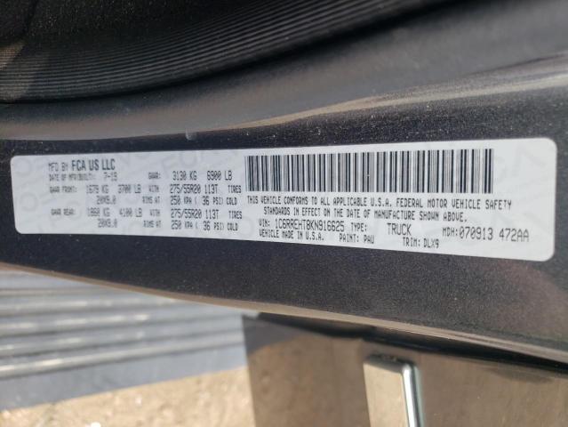 2019 DODGE 1500 1C6RREHT8KN916625