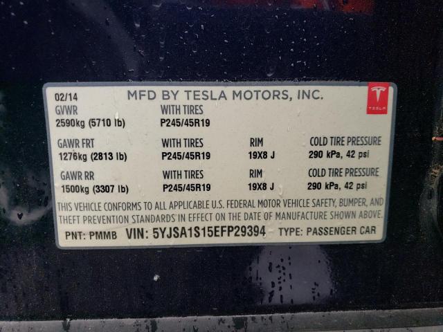 5YJSA1S15EFP29394 Tesla MODEL S