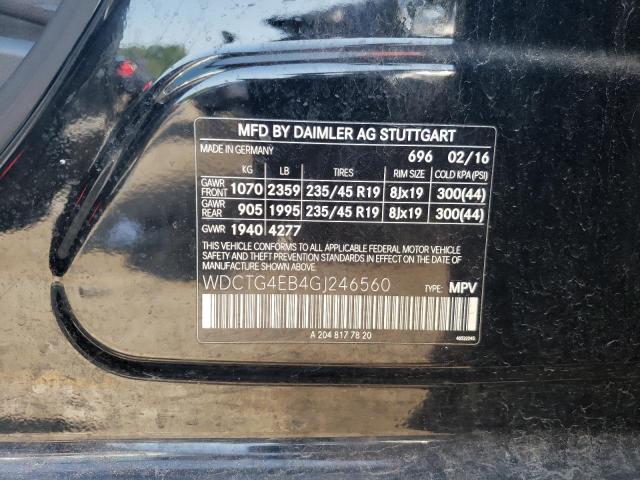 WDCTG4EB4GJ246560 Mercedes-Benz GLA 250