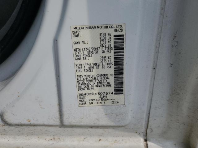 2020 NISSAN NV 2500 SV - 1N6AF0KY7LN807674