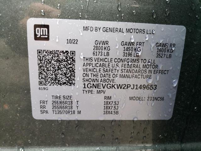 1GNEVGKW2PJ149653 Chevrolet Traverse L 10