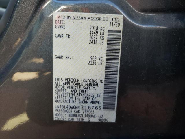 1N4BL4DW6MN316765 Nissan ALTIMA SV