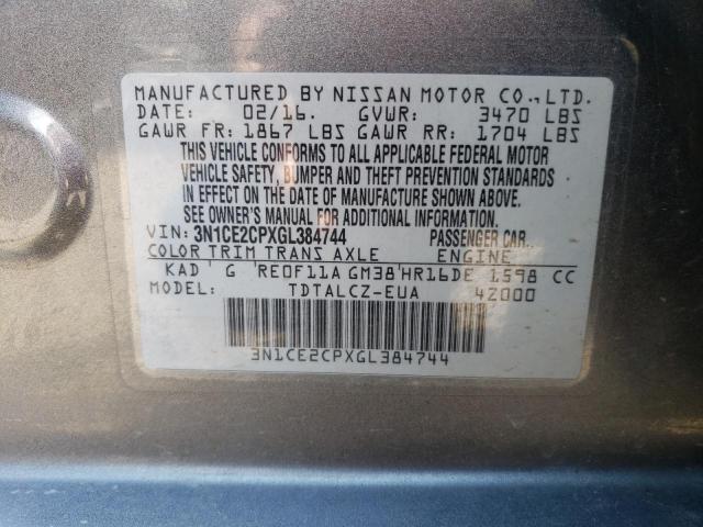 3N1CE2CPXGL384744 Nissan Versa Note S