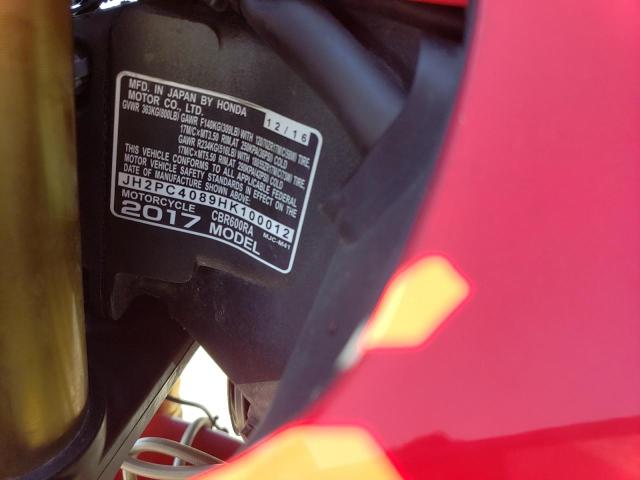 2017 HONDA CBR600 RA JH2PC4089HK100012