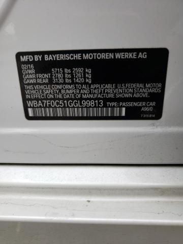 2016 BMW 750I - WBA7F0C51GGL99813