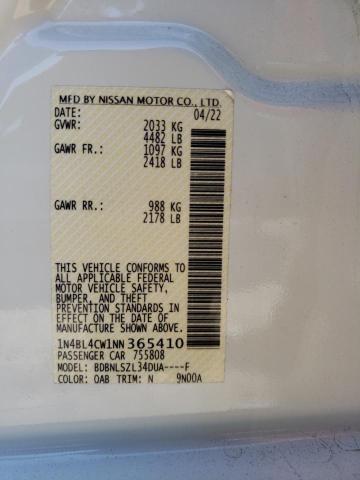 1N4BL4CW1NN365410 Nissan ALTIMA SR
