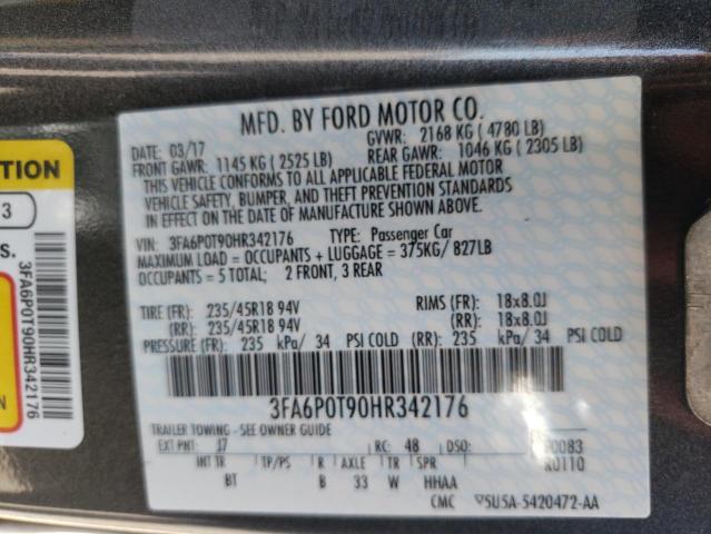 3FA6P0T90HR342176 2017 FORD FUSION, photo no. 12