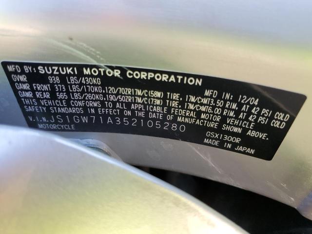 2005 SUZUKI GSX1300 RK JS1GW71A352105280