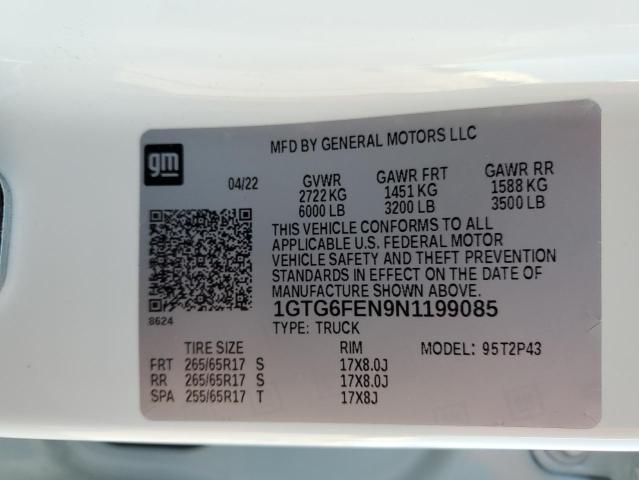 2022 GMC CANYON AT4 1GTG6FEN9N1199085