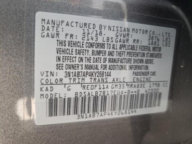 3N1AB7AP4KY268144 Nissan SENTRA S