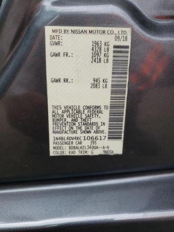 1N4BL4DV4KC106617 Nissan ALTIMA SV