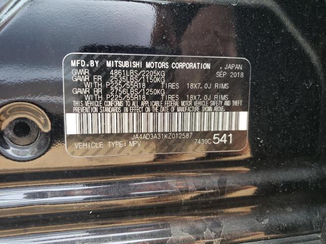 VIN JA4AD3A31KZ012587 2019 MITSUBISHI OUTLANDER no.14