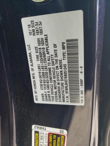 5FNRL6H27KB051345 Honda Odyssey LX 13