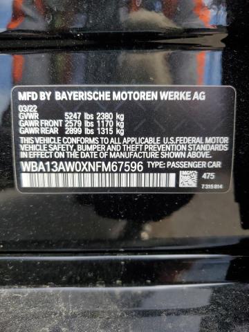 2022 BMW M440XI GRA WBA13AW0XNFM67596