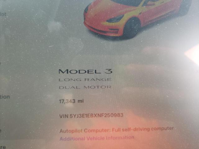 5YJ3E1EBXNF250983 Tesla MODEL 3
