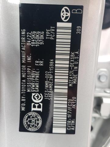 2022 TOYOTA COROLLA SE - 5YFB4MBE2NP115984
