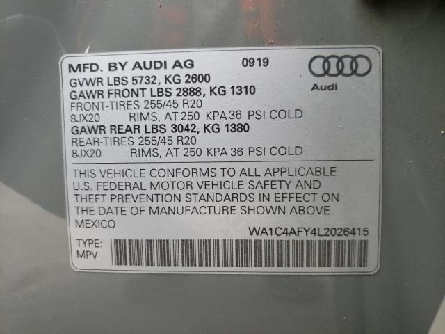 2020 AUDI SQ5 PRESTI WA1C4AFY4L2026415