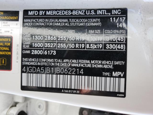 4JGDA5JB1JB062214 Mercedes-Benz GLE 350