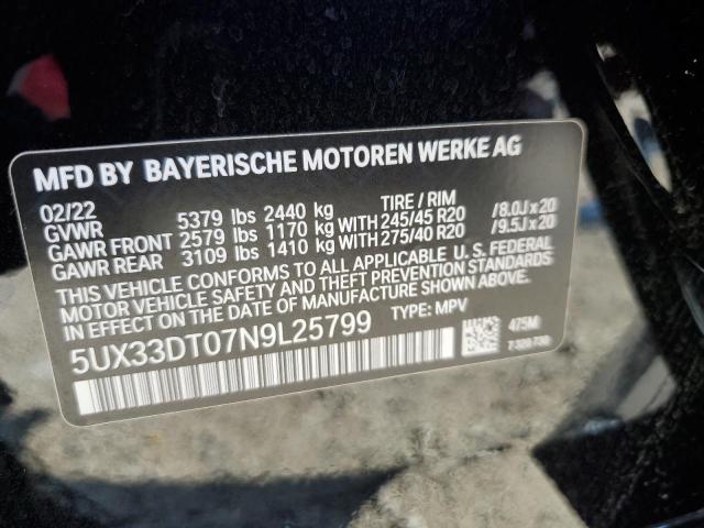 2022 BMW X4 XDRIVE3 - 5UX33DT07N9L25799