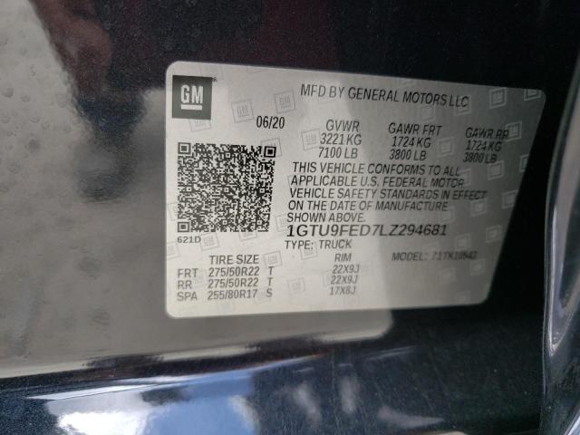 2020 GMC SIERRA DEN 1GTU9FED7LZ294681