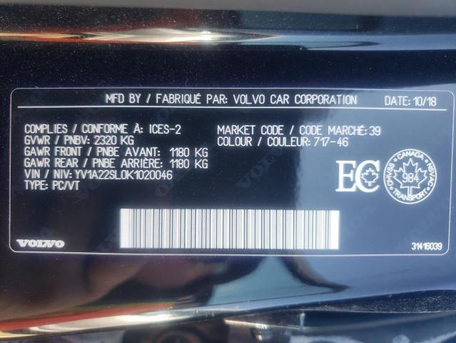 2019 VOLVO V60 T6 INS - YV1A22SL0K1020046
