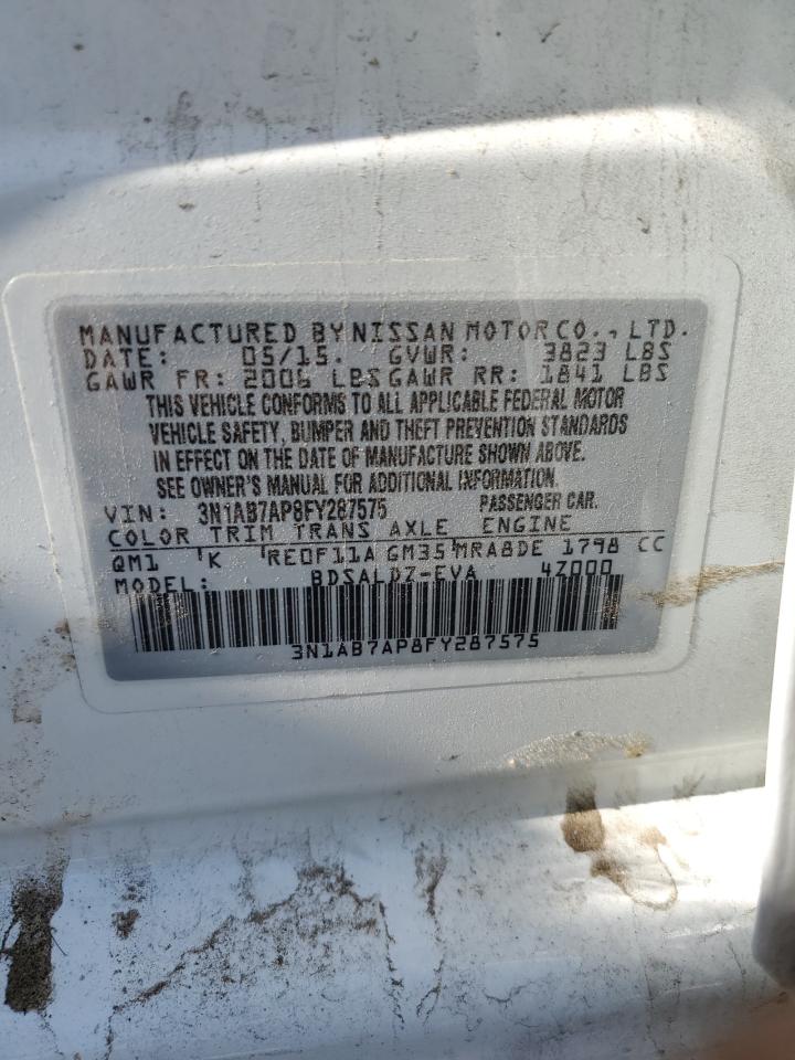 3N1AB7AP8FY287575 2015 Nissan Sentra S