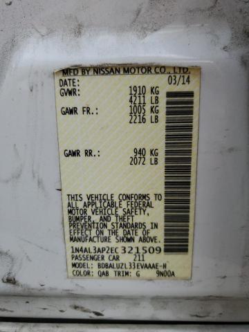 1N4AL3AP2EC321509 Nissan ALTIMA 2.5