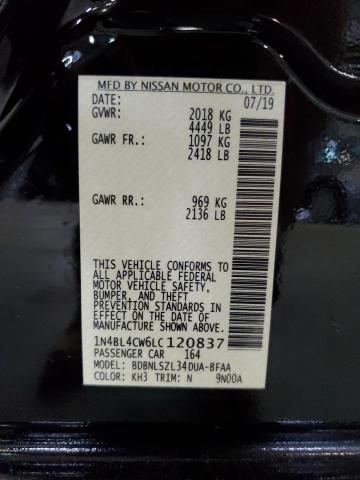 1N4BL4CW6LC120837 Nissan ALTIMA SR
