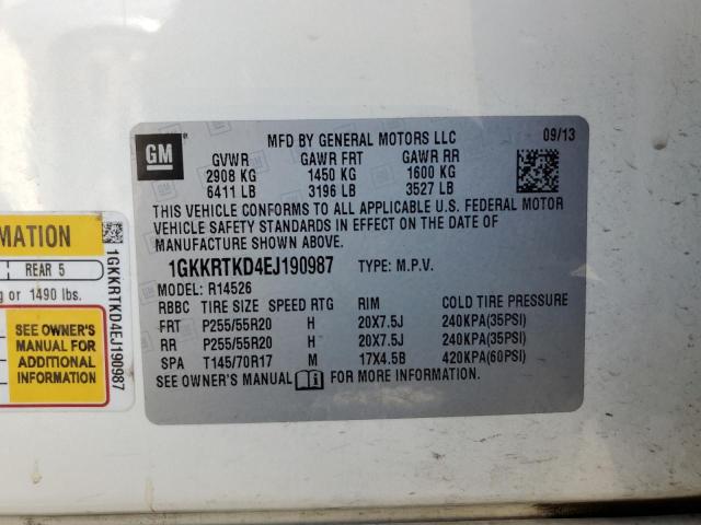 1GKKRTKD4EJ190987 GMC Acadia Denali