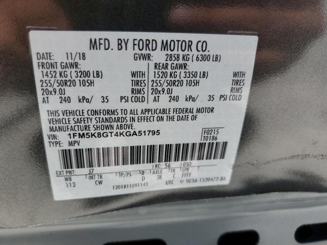 1FM5K8GT4KGA51795 Ford EXPLORER SPORT