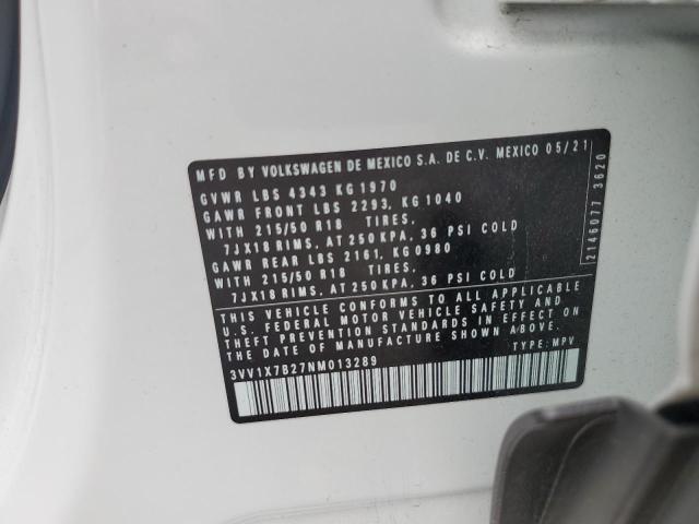 2022 VOLKSWAGEN TAOS SEL - 3VV1X7B27NM013289