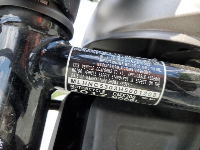 2017 HONDA CMX300 - MLHNC5303H5001208