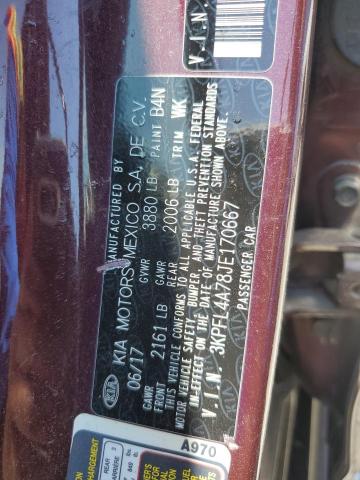 3KPFL4A78JE170667 KIA FORTE LX