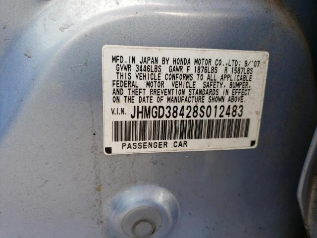 Image 12 of 2008 Honda Fit salvage vehicle - Lot #57414963 at Copart