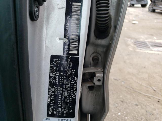 KNADM4A35F6467892 KIA RIO LX