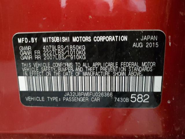 2015 MITSUBISHI LANCER GT - JA32U8FW6FU026366