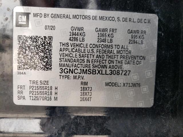 2020 CHEVROLET TRAX PREMI 3GNCJMSBXLL308727