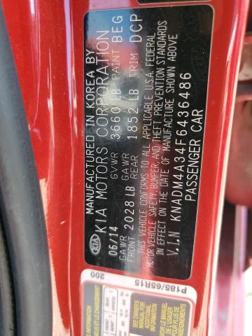 KNADM4A34F6436486 KIA RIO LX