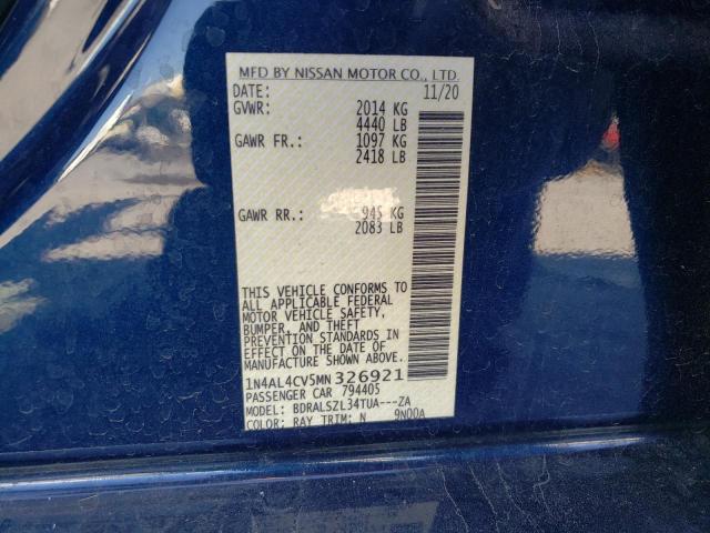 1N4AL4CV5MN326921 Nissan ALTIMA SR