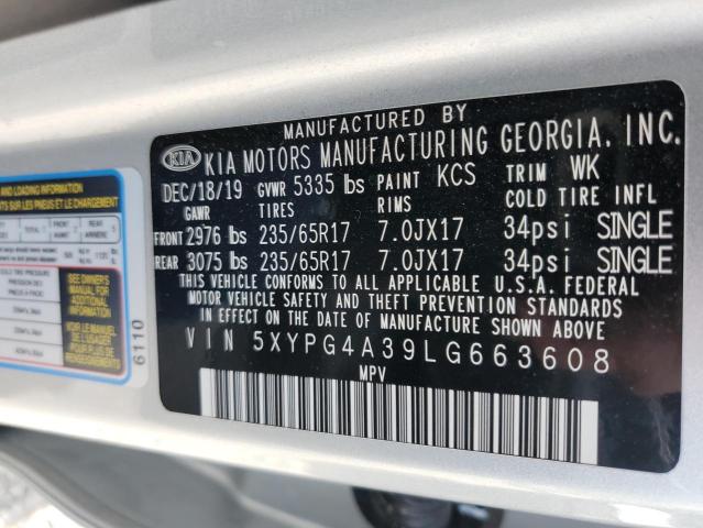 5XYPG4A39LG663608 KIA SORENTO L