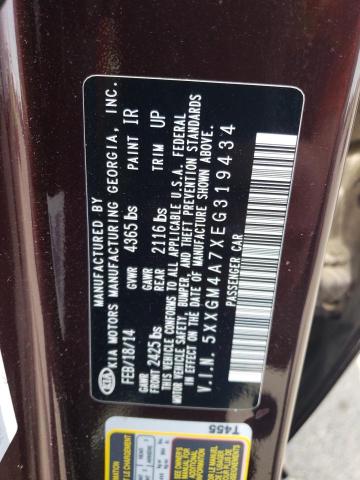 5XXGM4A7XEG319434 KIA Optima Lx