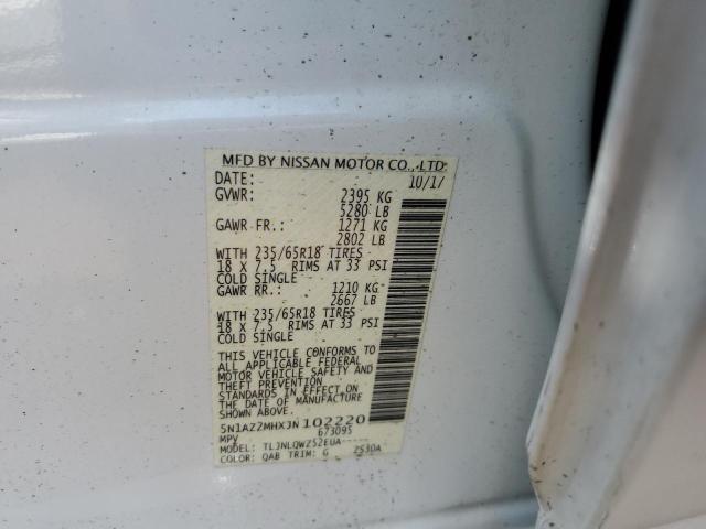 5N1AZ2MHXJN102220 Nissan MURANO S