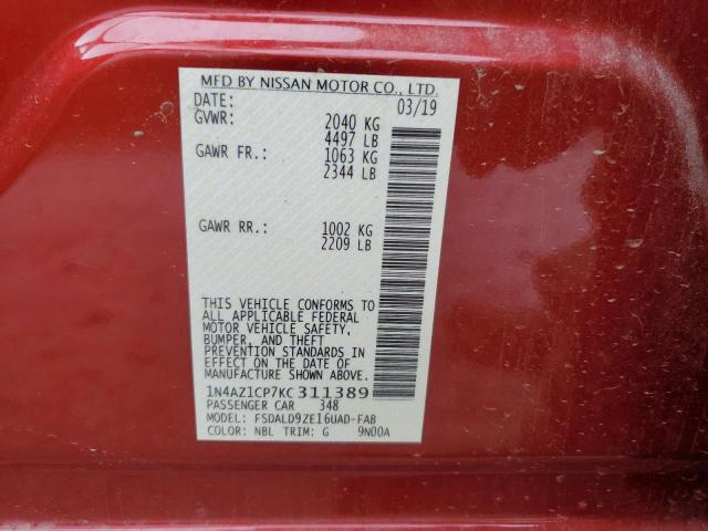 1N4AZ1CP7KC311389 Nissan LEAF S