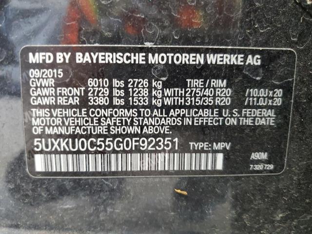 VIN 5UXKU0C55G0F92351 2016 BMW X6, Sdrive35I no.13