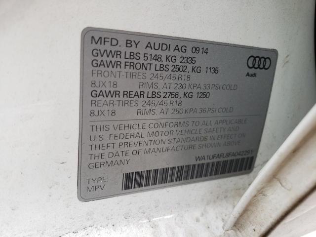 VIN WA1UFAFL8FA042291 2015 Audi A4, Premium Plus no.12